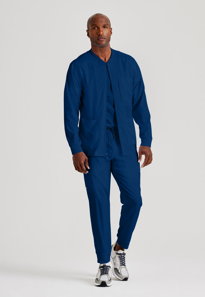 Grey's Anatomy™ Spandex Stretch Men's React 5-Pocket Crewneck Jacket
