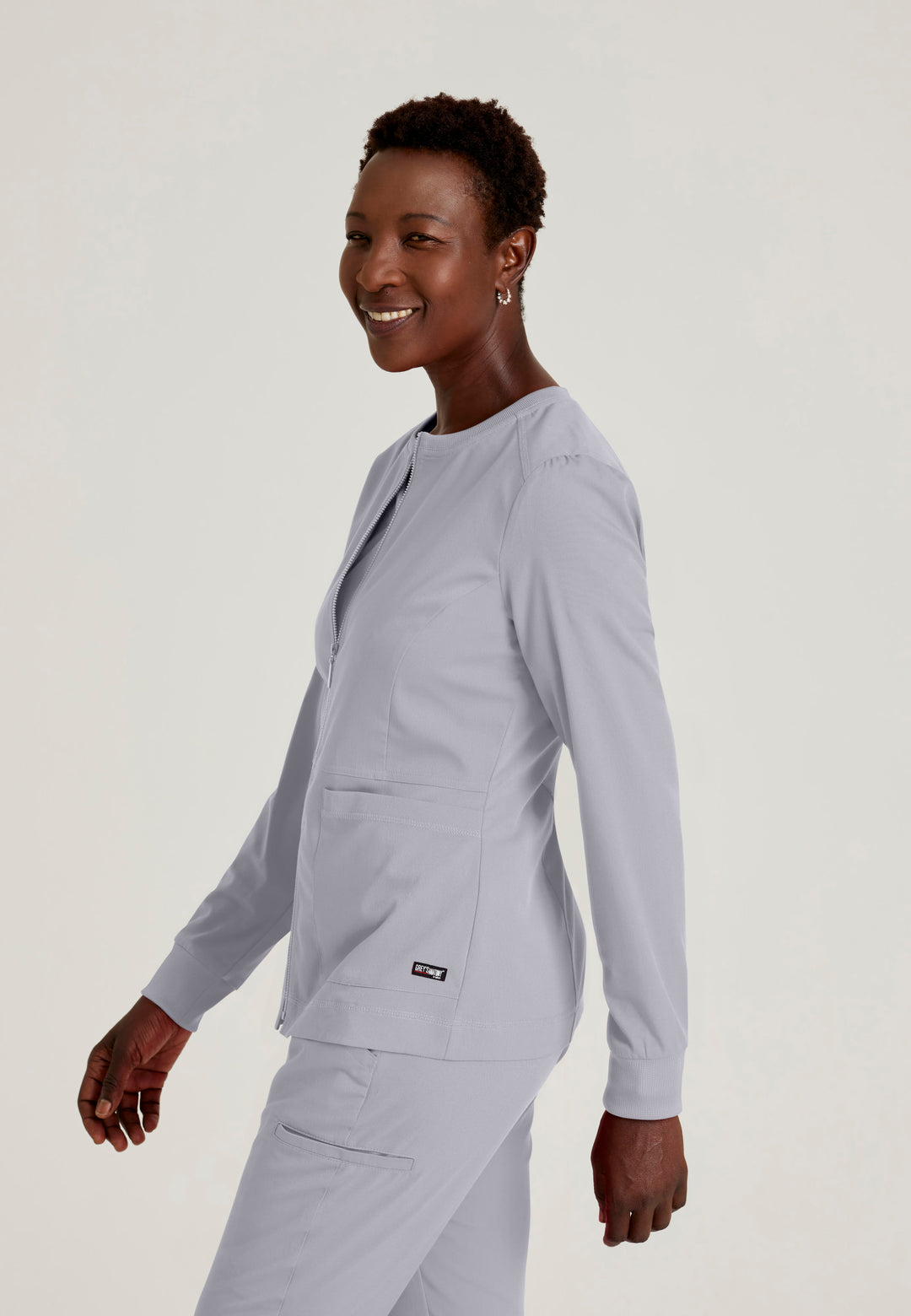 Grey's Anatomy™ Spandex Stretch Women's Millie 3-Pocket Crewneck Jacket