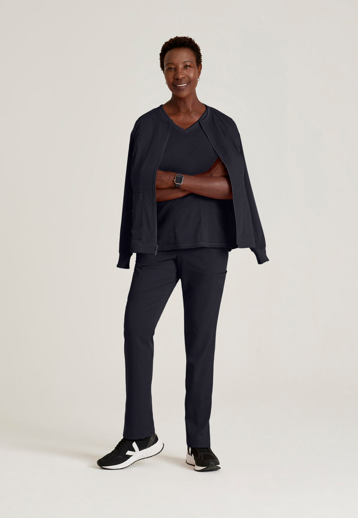 Grey's Anatomy™ Spandex Stretch Women's Millie 3-Pocket Crewneck Jacket