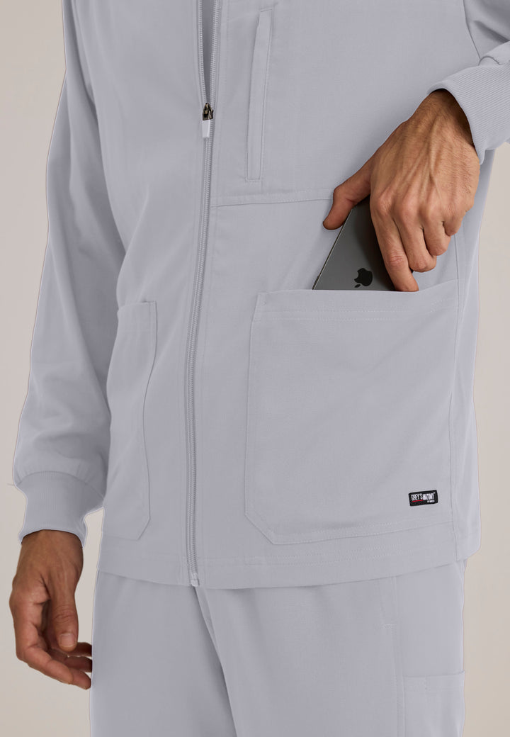 Grey's Anatomy™ Spandex Stretch Men's React 5-Pocket Crewneck Jacket