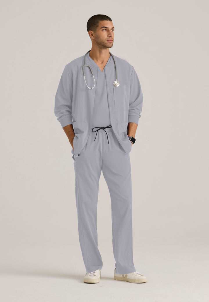 Grey's Anatomy™ Spandex Stretch Men's React 5-Pocket Crewneck Jacket
