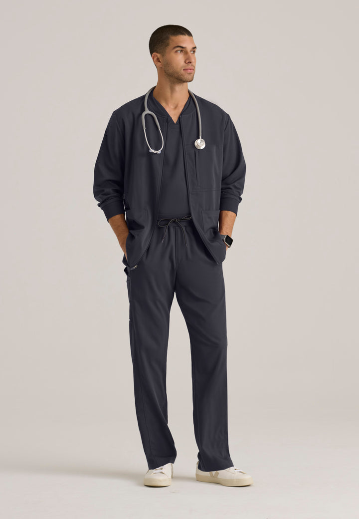 Grey's Anatomy™ Spandex Stretch Men's React 5-Pocket Crewneck Jacket