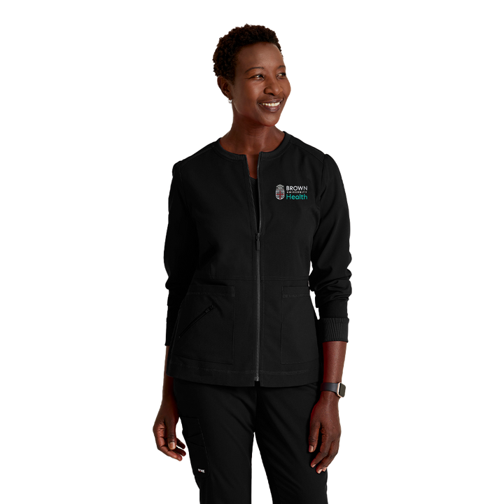 Grey's Anatomy™ Spandex Stretch Women's Millie 3-Pocket Crewneck Jacket