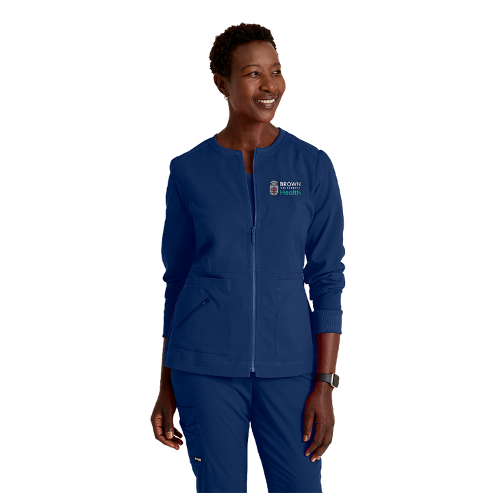 Grey's Anatomy™ Spandex Stretch Women's Millie 3-Pocket Crewneck Jacket