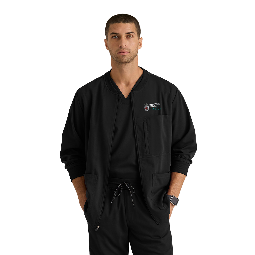 Grey's Anatomy™ Spandex Stretch Men's React 5-Pocket Crewneck Jacket