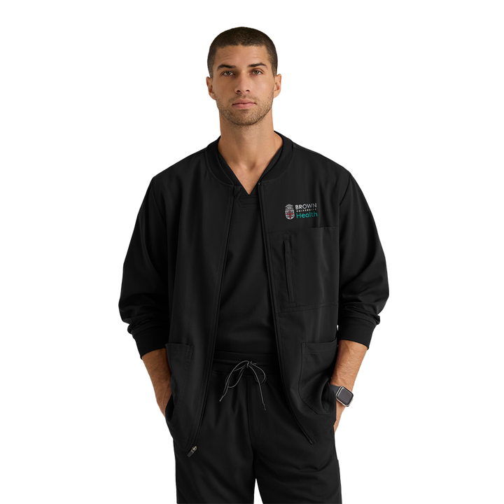 Grey's Anatomy™ Spandex Stretch Men's React 5-Pocket Crewneck Jacket